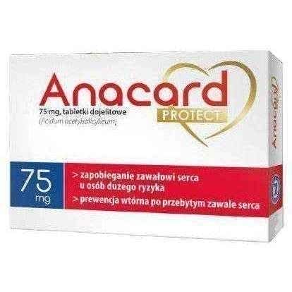 Anacard Protect 75mg x 60 tablets, acetylsalicylic acid, blood clot, deep vein thrombosis UK