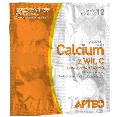 APTEO CALCIUM C foil taste of orange x 12 effervescent tablets, allergy relief UK