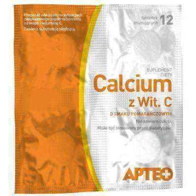 APTEO CALCIUM C orange flavor film x 12 effervescent tablets, calcium supplements UK