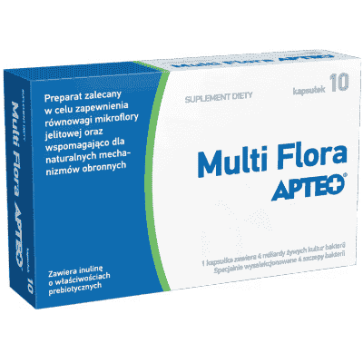 APTEO Multi Flora x 10 capsules, inulin, probiotic bacteria UK