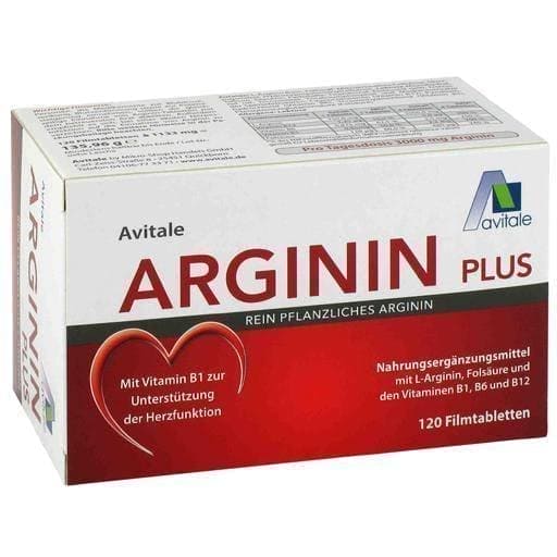 ARGININ PLUS Vitamin B1 + B6 + B12 + Folic Acid Filmtabl. 120 pcs UK
