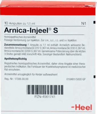 ARNICA INJEEL S ampoules, neuralgia, myalgia, haematoma UK