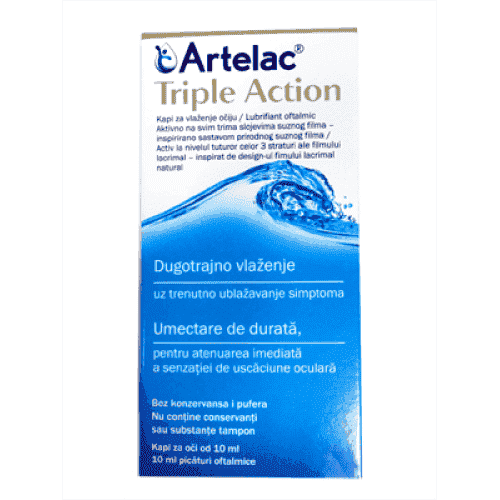 ARTELAC TRIPLE ACTION eye drops 10ml. / ARTELAC TRIPLE ACTION UK