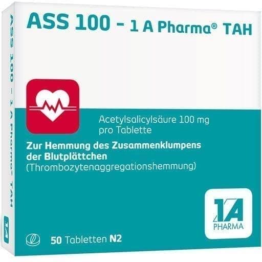 ASS 1001A Pharma TAH, blood thinners, Prevent blood clots, aspirin