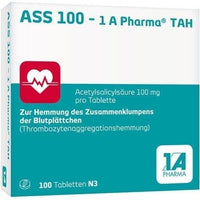 ASS 100-1A Pharma TAH, blood thinners, Prevent blood clots, aspirin thins blood UK