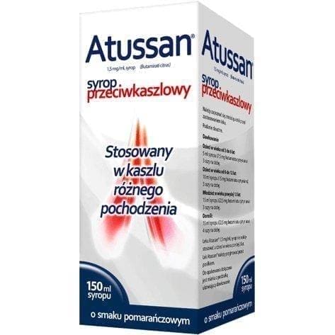 ATUSSAN syrup, Stops cough of different etiology UK