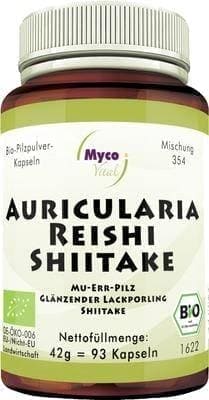 AURICULARIA REISHI-Shiitake mushroom powder capsules organic 93 pc UK