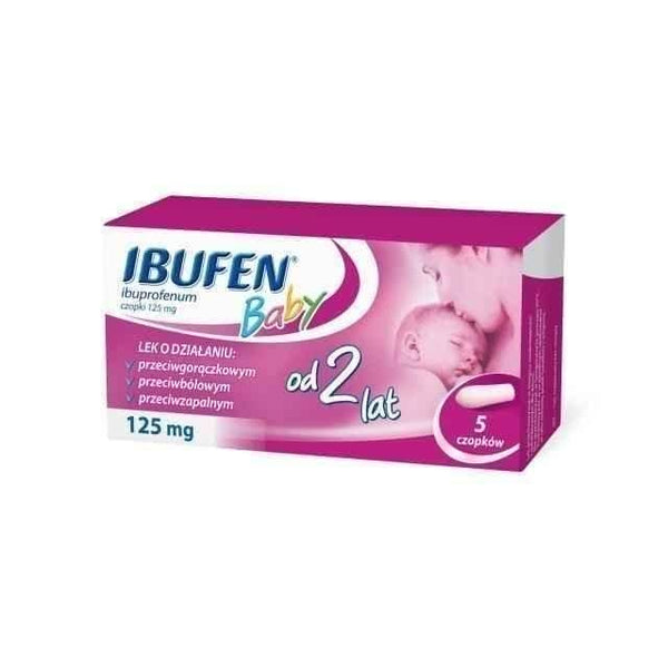 BABY Ibufen 5 x 125mg suppository, ibuprofen suppository UK