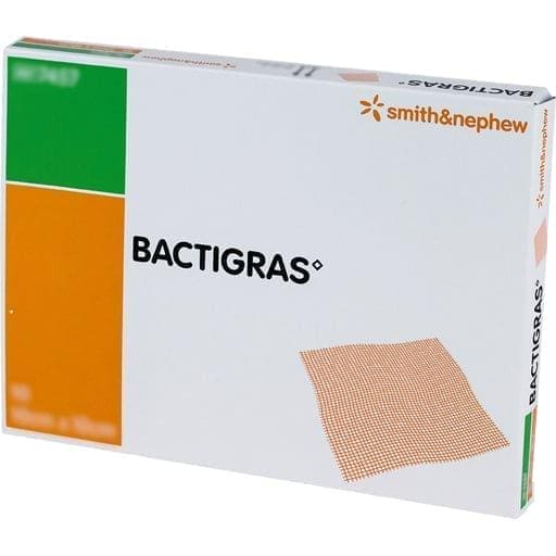 BACTIGRAS antiseptic paraffin wound gauze 10x10 cm UK
