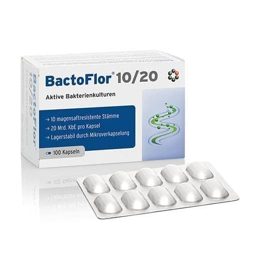 BACTOFLOR 10/20 capsules 100 pc Bifidobacterium bifidum, Lactobacillus acidophilus UK