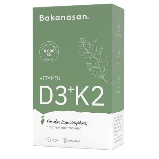 BAKANASAN Vitamin D3+K2 Capsules UK