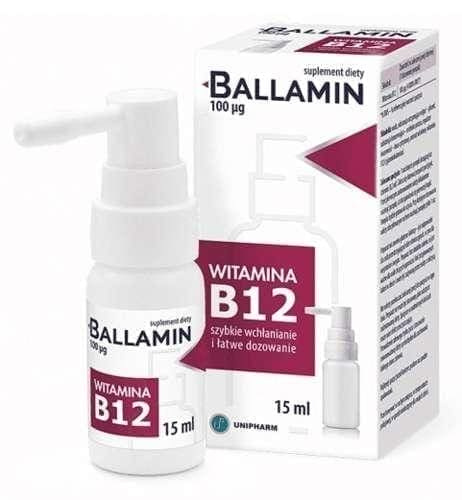 Ballamin aerosol 15ml, vitamin B12, cyanocobalamin UK
