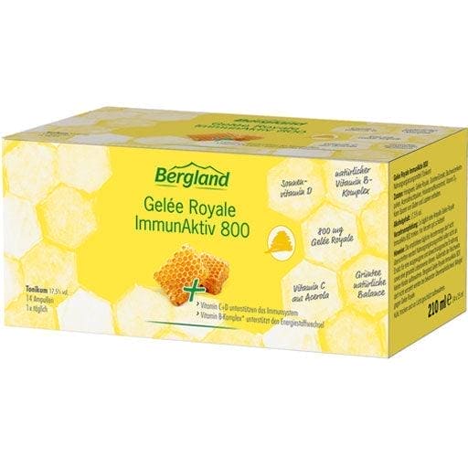 Bee pollen, honeydew, nectar, ROYAL JELLY, ImmunAktiv 800 15 ml drinking ampoules UK