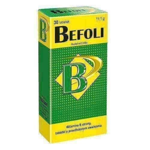 Befoli x 30 tablets, folic acid, vitamins B1, B6, B12 UK