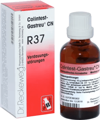 Belching, flatulence, constipation, COLINTEST-Gastreu CN R37 mixture UK