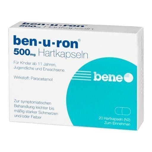 BEN-U-RON 500 mg paracetamol pain, fever capsules UK