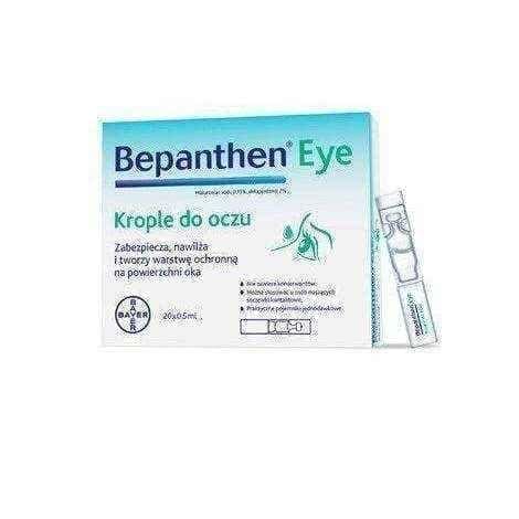Bepanthen eye drops 0.5 ml x 20 pieces, eye fatigue treatment, eye dryness treatment UK