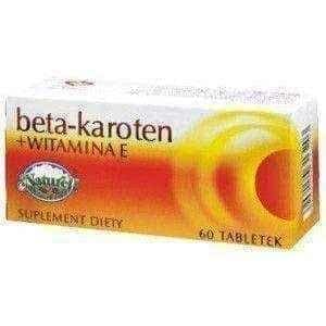Beta Carotene + vitamin E x 60 tablets, skin condition UK