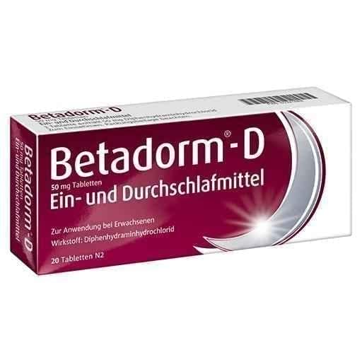 BETADORM D tablets 20 pc treatment of sleep disorders in adults UK