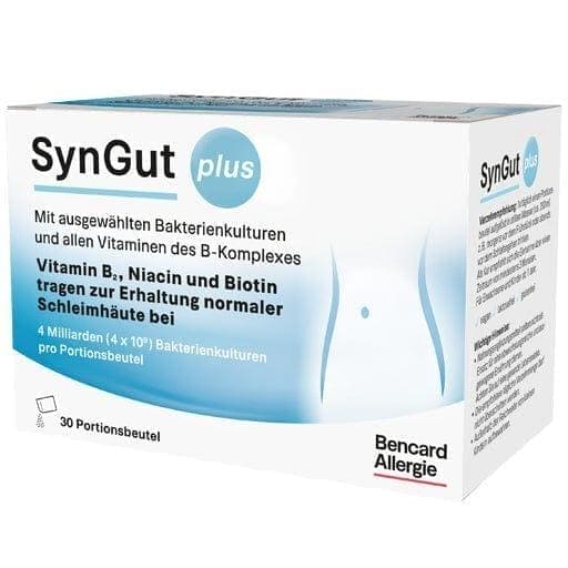 Bifidobacterium, SYNGUT plus sachets, for mucous membrane, vitamin B2, niacin, biotin UK