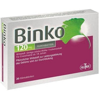 BINKO 120 mg film-coated tablets 20 pc memory, concentration disorders, depression UK