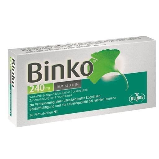 BINKO 240 mg film-coated tablets 30 pc Ginkgo biloba UK