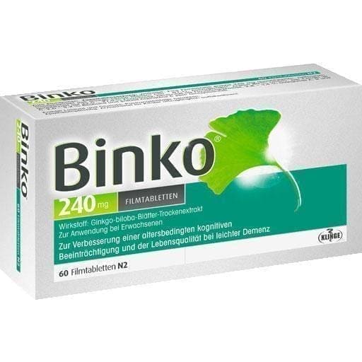 BINKO 240 mg film-coated tablets 60 pc Ginkgo biloba UK