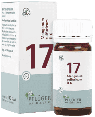 BIOCHEMIE Pfluger 17 Manganum sulfuricum D 6 tabl. UK