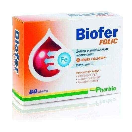 Biofer Folic x 80 tablets, Iron supplement UK