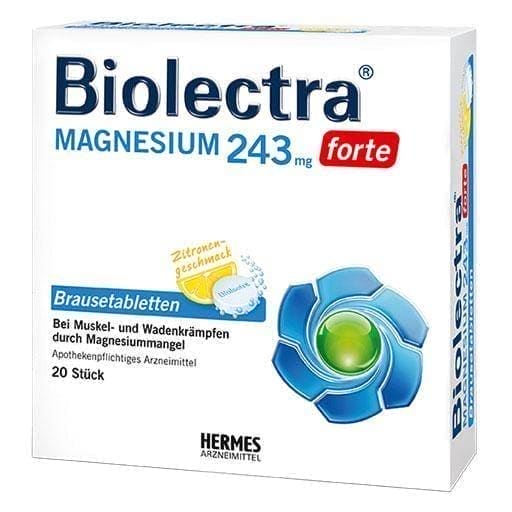 BIOLECTRA Magnesium 243 forte lemon effervescent tablet. 20 pcs UK