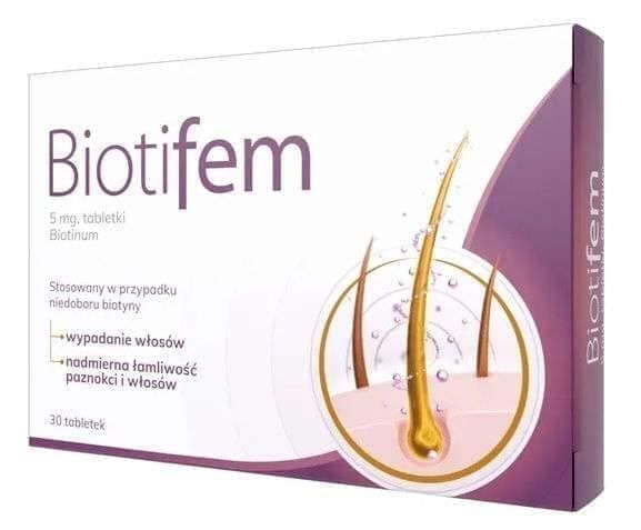 Biotifem 5mg x 30 tablets hair loss, biotin, brittle nails UK