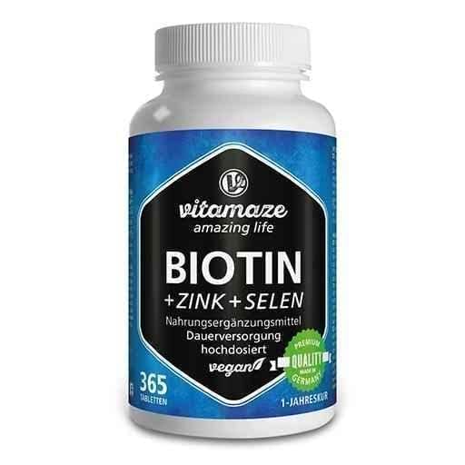 BIOTIN 10 mg high dose + zinc + selenium tablets 365 pcs UK