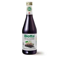 BIOTTA Elderberry direct with tea label + agave ticks. 500 ml UK