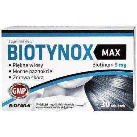 Biotynox Max 5mg x 30 tablets, biotin, zinc and selenium UK
