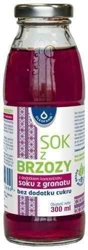 Birch juice with the addition of pomegranate juice concentrate without the addition of sugar 300ml UK