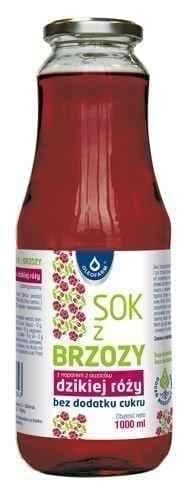 Birch juice with wild rose infusion without sugar 1000ml UK