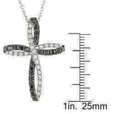 Black and White Diamond Cross Necklace UK