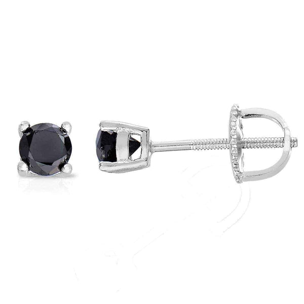 Black Diamond Stud Earrings UK