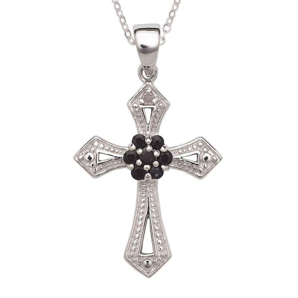 Black Sapphire Cross Necklace UK