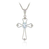 Blue topaz cross necklace UK