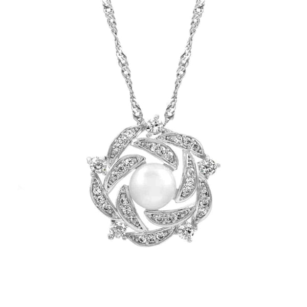 Bridal Jewelry | CZ & Pearl Necklace UK