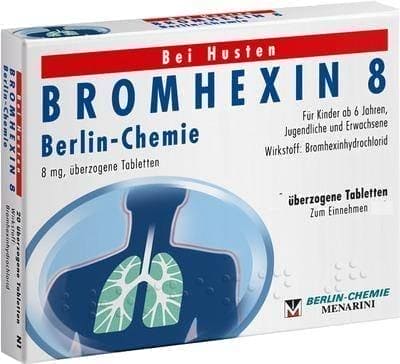 BROMHEXIN 8 coated tablets 50 pc lung disease UK