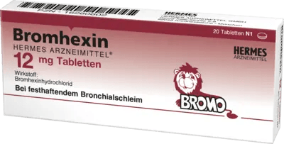 BROMHEXINE, lug diseases, Hermes 12 mg tablets UK