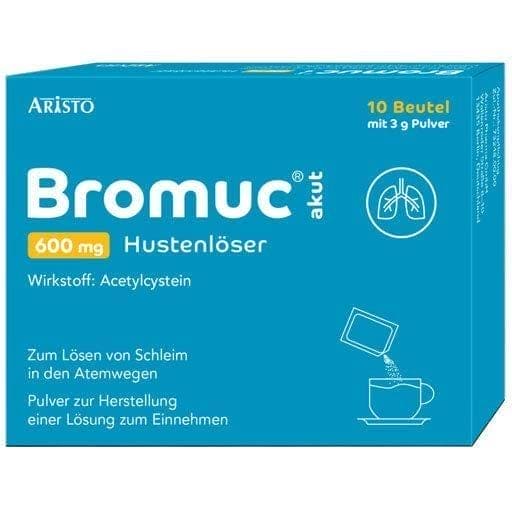 BROMUC acute 600 mg n-acetylcysteine, cough suppressant UK