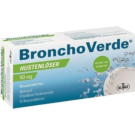 BRONCHOVERDE cough suppressant 50 mg effervescent tablets UK