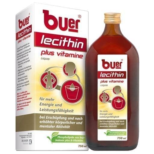 BUER LECITHIN Plus Vitamins 750 ml physical, mental exhaustion UK