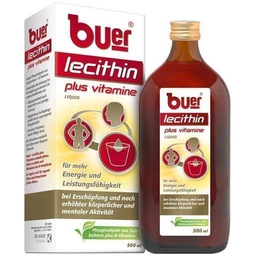BUER LECITHIN Plus Vitamins, liquid 500 ml To strengthen the nerves UK
