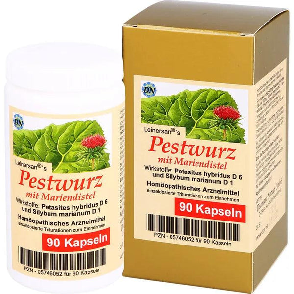 Butterbur with milk thistle capsules, butterbur migraine, petasites hybridus UK