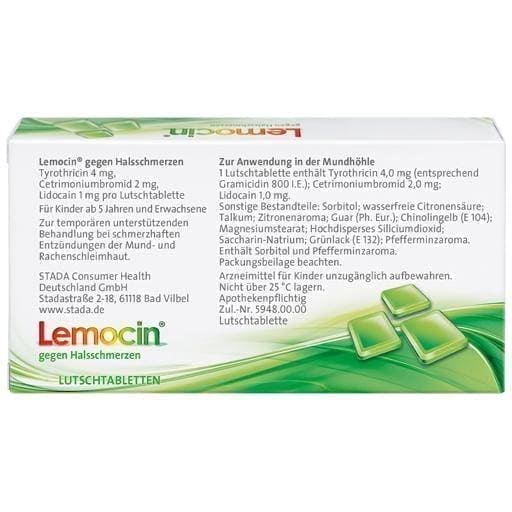 Buy lemocin online sore throat cure, lidocaine, tyrothricin UK