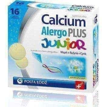 CALCIUM Alergo PLUS JUNIOR x 16 effervescent tablets, children over 4 years of age UK